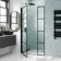 Toulon Matt Black Easy Clean 6mm Pivot Shower Door 1000mm