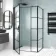 Toulon Matt Black Grid Easy Clean 6mm Pivot Shower Enclosure 1200x800mm