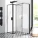 Munich Matt Black Framed 8mm Walk In Shower Enclosure 700mm & 700mm Glass with Pivotal Return Panel