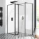 Munich Matt Black Framed 8mm Walk In Shower Enclosure 900mm & 800mm Glass with Pivotal Return Panel