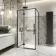 Helsinki Matt Black Premium Easy Clean 8mm Hinged Shower Enclosure 1100x800mm