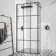 Munich Matt Black Grid 8mm Wet Room Shower Glass 1100mm & 250mm Return Panel