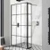 Munich Matt Black Grid 8mm Wet Room Shower Glass 1100mm & 250mm Pivotal Return Panel