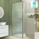Munich Fluted Effect Brushed Brass 8mm Wet Room Shower Glass 800mm & 250mm Pivotal Return Panel