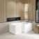 L Shaped 1600 Shower Bath & 6mm Easy Clean Screen with Rail - Right Handed