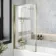 Dover 1600x750 Keyhole Shower Bath & 6mm Easy Clean Brushed Brass Framed Bath Screen