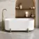 Shore 1700 Gloss White Freestanding Bath - Gold Feet