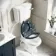 Hudson Traditional Toilet With Low-Level Cistern and Inky Blue Wooden Seat