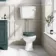 Hudson Traditional Toilet With Low-Level Cistern and Midnight Green Wooden Seat