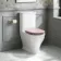 Kansas Traditional Rimless Close Coupled Toilet With Cashmere Pink Wooden Seat - Brushed Brass Hinges