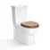 Alma Traditional Rimless Close Coupled Toilet With Oak Effect Wooden Soft Close Seat
