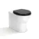 Alma Traditional Rimless Back To Wall Toilet With Gloss Black Wooden Soft Close Seat
