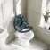 Hudson Traditional High-Level Toilet With Inky Blue Seat & Pedestal Basin - Single Tap Hole
