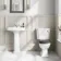 Hudson Traditional Close Coupled Toilet With Graphite Grey Seat & Pedestal Basin - Single Tap Hole
