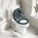 Hudson Traditional Toilet With Inky Blue Seat & Pedestal Basin Set - Double Tap Hole