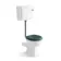 Hudson Traditional Low-Level Toilet With Midnight Green Seat & Pedestal Basin - Double Tap Hole
