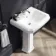 Hudson Traditional Low-Level Toilet With Cotton White Seat & Pedestal Basin - Single Tap Hole
