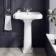 Hudson Traditional Low-Level Toilet With Cashmere Pink Seat & Pedestal Basin - Single Tap Hole