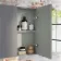Harper Stone Grey Wall Hung Cabinet 600x300mm - Black Accents