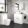 Avon Gloss White Vanity with Marble Top & Curved Counter Top Basin 800mm