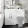 Avon Gloss White Basin Vanity and Back To Wall Unit 1100mm - Left Handed