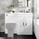 Avon Gloss White Basin Vanity and Back To Wall Unit 1100mm - Right Handed