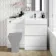 Trent Gloss White Basin Vanity Drawer and Back To Wall Unit 1100mm - Right Handed