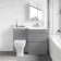Trent Stone Grey Combination Basin Drawer and Atlanta Toilet 1100mm - Right Handed