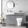 Foster Stone Grey Combination Vanity Basin and Seattle Toilet 1200mm - Left Handed
