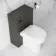 Elba Graphite Grey Slimline Back To Wall Unit and Denver Toilet - Black Accents