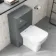 Corsica Curved Storm Grey Slimline Back To Wall Unit and Atlanta Toilet