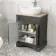 Lucia Graphite Grey Vanity with Oak Effect Top & Curved Counter Top Basin 640mm