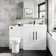 Avon Gloss White Combination Vanity Basin and Aruba Toilet 1300mm - Black Accents