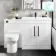 Avon Gloss White Combination Vanity Basin and Miami Toilet 1300mm - Black Accents