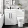 Avon Gloss White Combination Vanity Basin and Aruba Toilet 1100mm - Black Accents - Left Handed