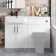 Harper Gloss White Basin Vanity and Back To Wall Toilet Unit 1200mm - Black Accents - Left Handed