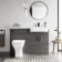 Harper Charcoal Elm Combination Vanity Basin and Atlanta Toilet 1200mm - Black Accents - Right Handed