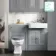 Monaco Dove Grey Combination Vanity Basin with Marble Top & Hudson Toilet with Wooden Seat 1200mm