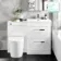 Avon Gloss White Combination Basin Drawer and Boston Toilet 1100mm