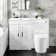 Avon Gloss White Combination Vanity Basin and Boston Toilet 1100mm - Left Handed