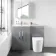 Avon Stone Grey Combination Vanity Basin and Boston Toilet 1100mm - Left Handed
