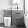 Avon Stone Grey Combination Basin Drawer and Boston Toilet 1100mm - Black Accents - Right Handed
