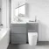 Trent Stone Grey Combination Basin Drawer and Boston Toilet 1100mm - Left Handed