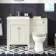 Bermuda Chalk White Combination Vanity Basin and Hudson Toilet with Wooden Seat 1100mm