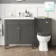 Bermuda Graphite Grey Combination Vanity Basin and Hudson Toilet with Wooden Seat 1300mm