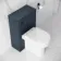 Inky Blue Slimline Back To Wall Unit and Denver Toilet - Black Accents