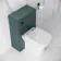 Midnight Green Slimline Back To Wall Unit and Atlanta Toilet - Black Accents