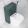 Midnight Green Slimline Back To Wall Unit and Boston Toilet - Black Accents