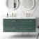 Elba Midnight Green Wall Hung Double Basin Drawer Vanity 1200mm - Brushed Brass Accents