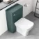 Corsica Curved Midnight Green Slimline Back To Wall Unit and Atlanta Toilet
